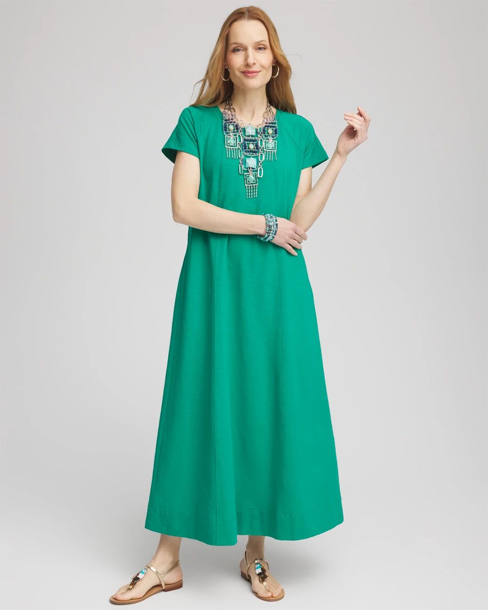Short-Sleeved Maxi Dress