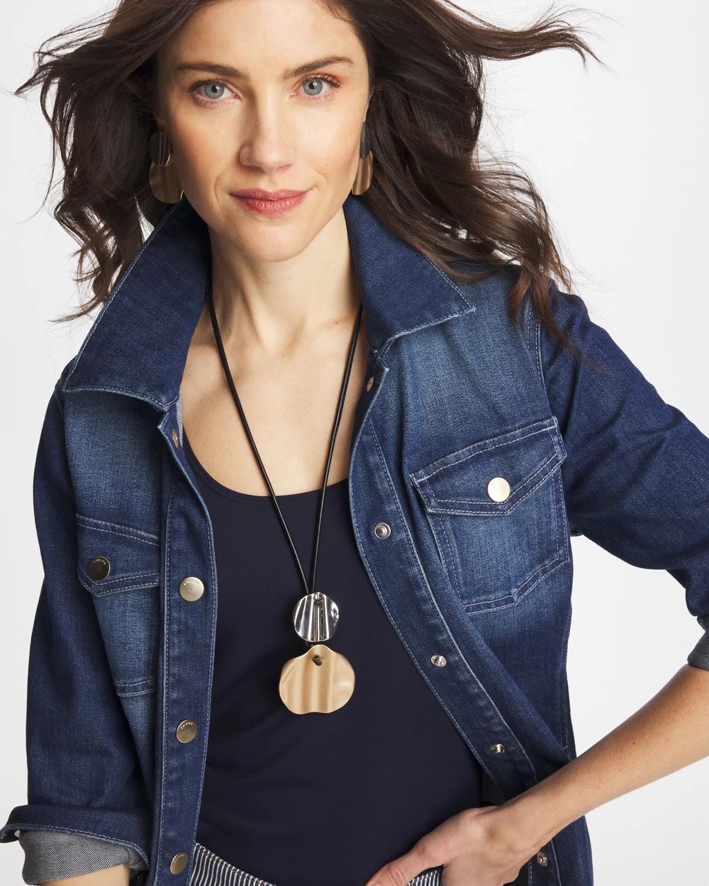 Crinkle Mixed Metal Pendant