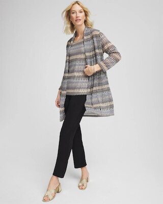 Travelers™ Knit Chevron Open-Front Cardigan click to view larger image.