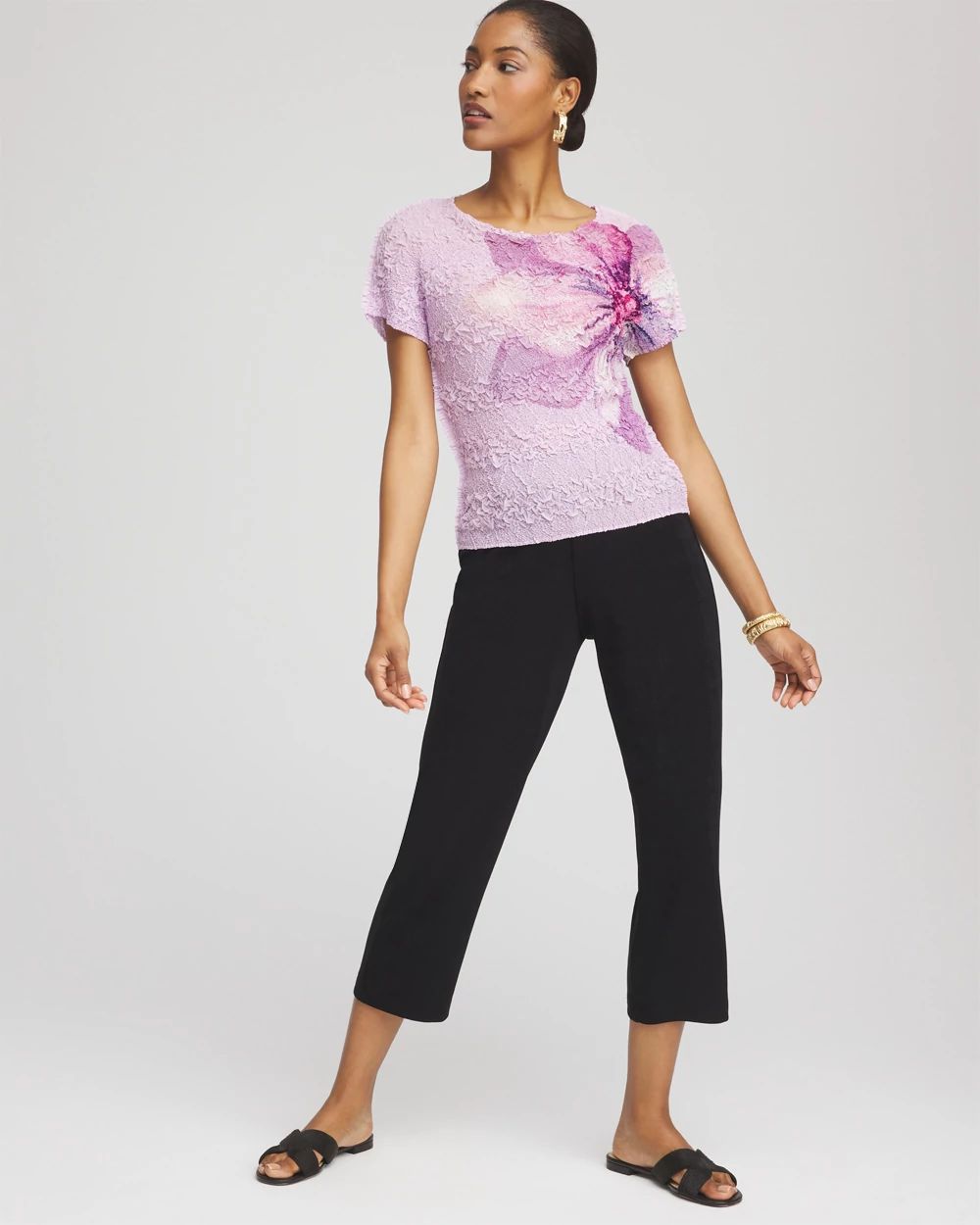 Travelers™ Collection Tropical-Floral Textured Top