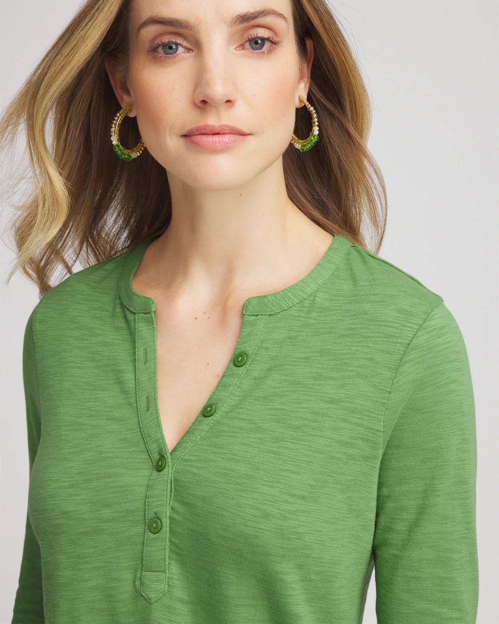 Cotton Slub Henley Shirt