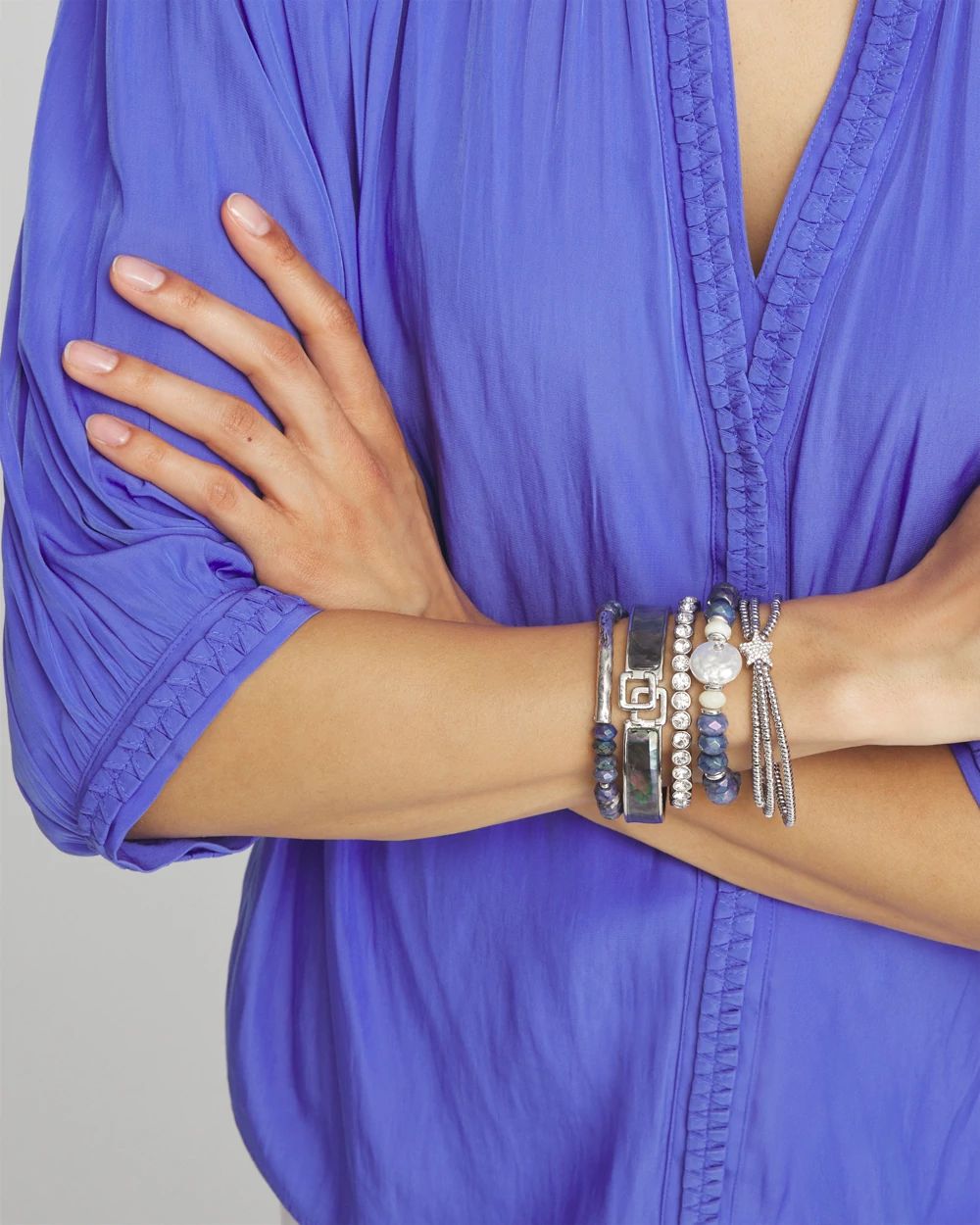 Faux Tennis Stretch Bracelet