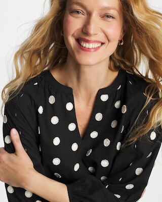 Textured Polka Dot Blouse click to view larger image.