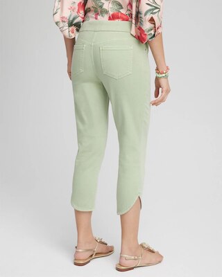 Pull-On Dolphin-Hemmed Capri Jeans click to view larger image.