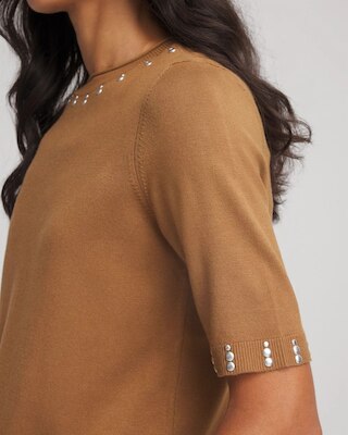 Ella Embellished Classic-Fit Sweater Tee click to view larger image.