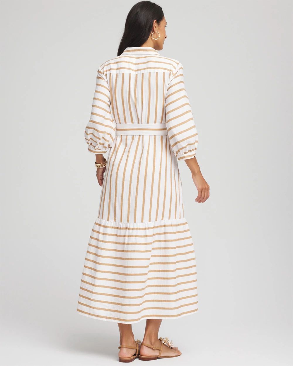 Striped Cotton-Gauze Shirtdress click to view larger image.