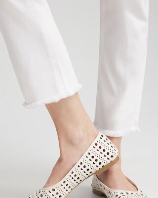 Girlfriend Frayed Cropped No Stain Jeans click to view larger image.