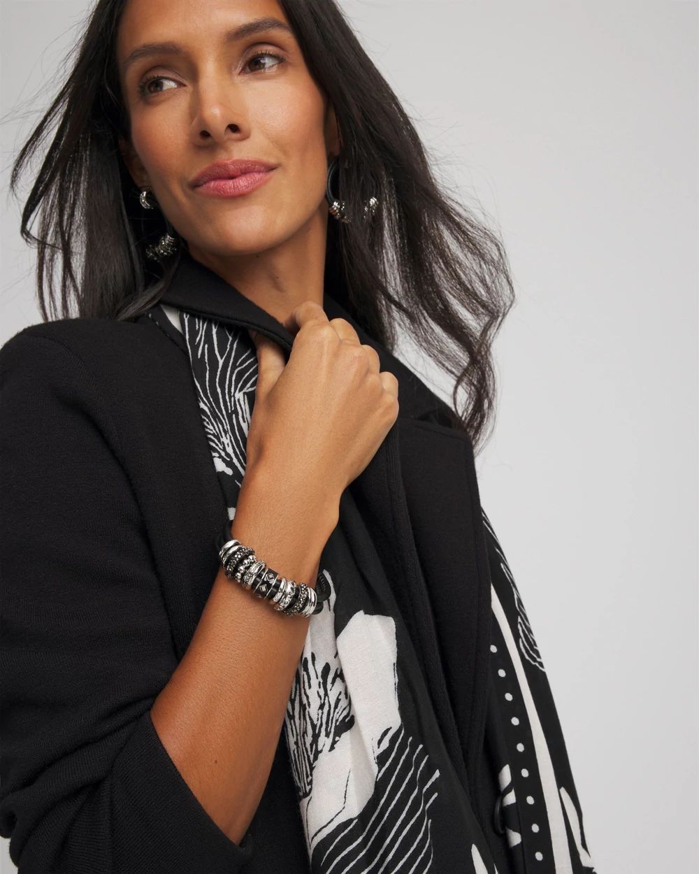 Black & Silvertone Charm Bracelet click to view larger image.