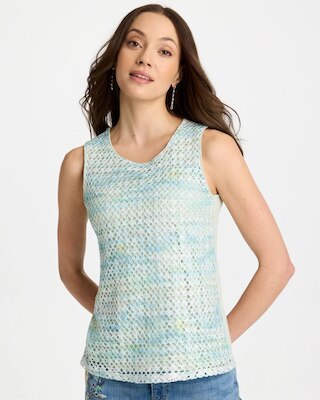 Mermaid Sequin Mesh Crochet Tank