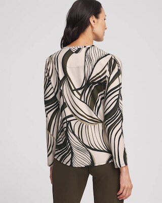 Zenergy® UPF Leaf Print Long Sleeve Sun Tee click to view larger image.