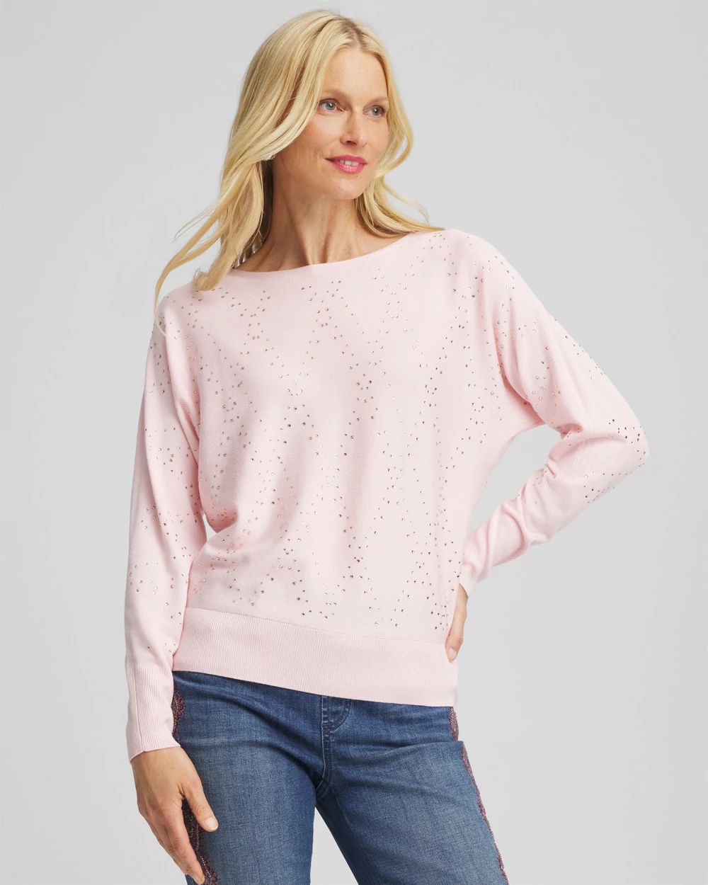 Ella Embellished Dolman Pullover Sweater
