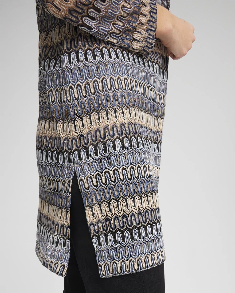 Travelers™ Knit Chevron Open-Front Cardigan click to view larger image.