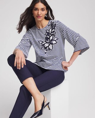 Floral Embroidered Tee click to view larger image.