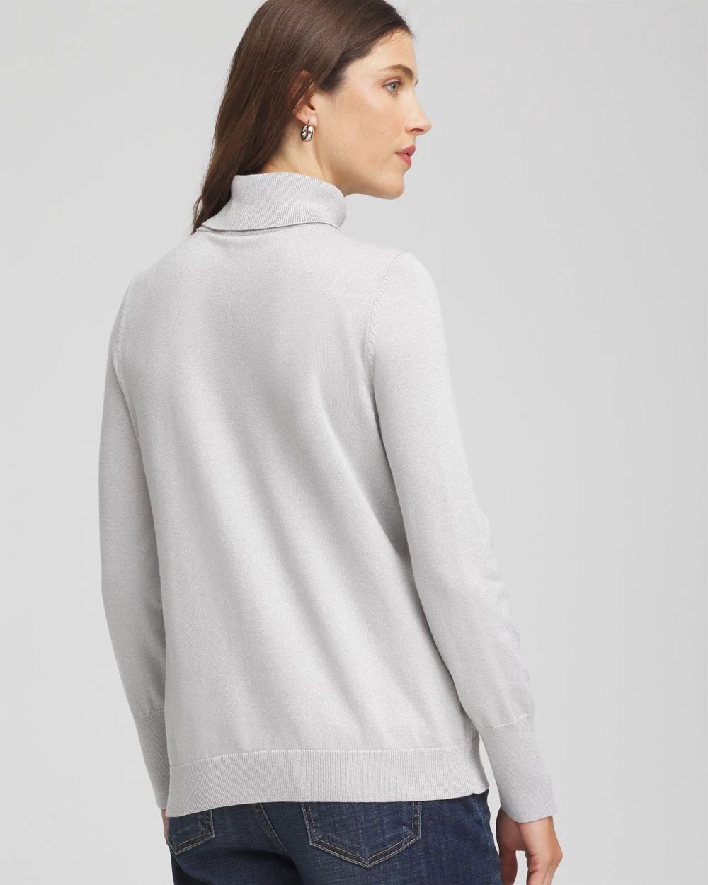 Metallic Turtleneck Pullover Sweaters