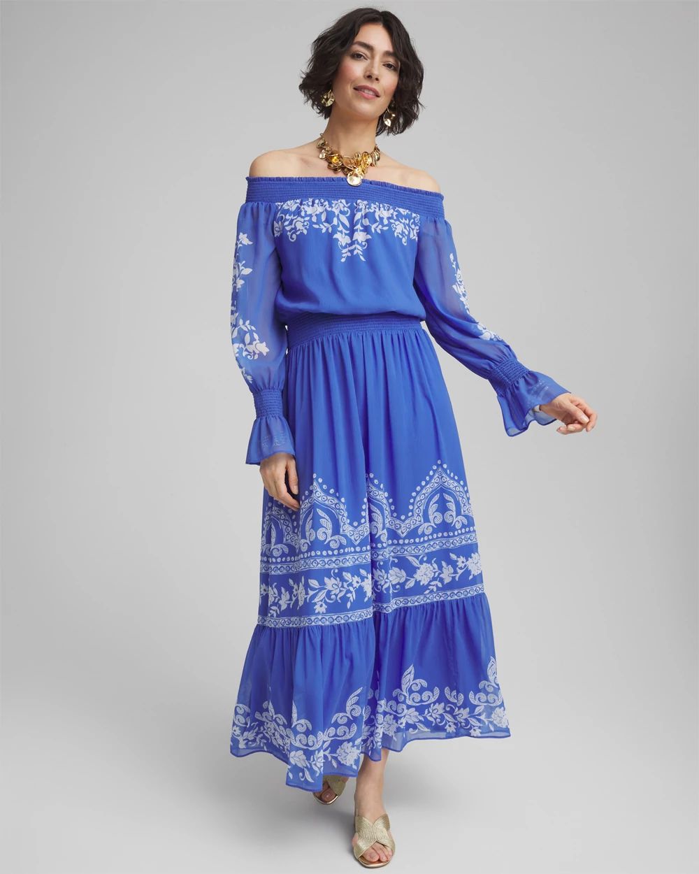 Off-Shoulder Tiered Maxi Dress