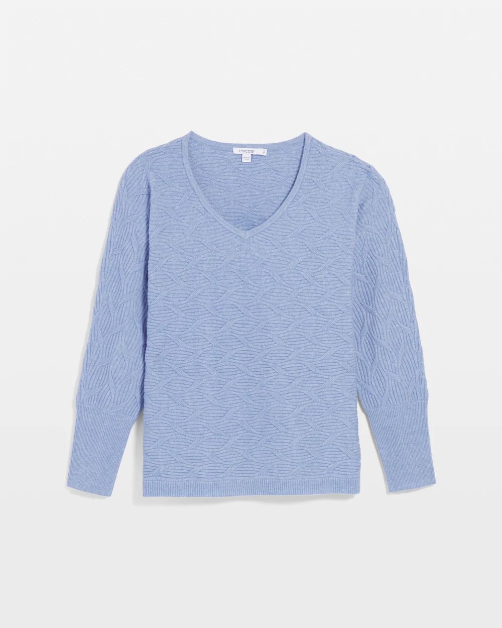 V-Neck Cable-knit Pullover Sweater