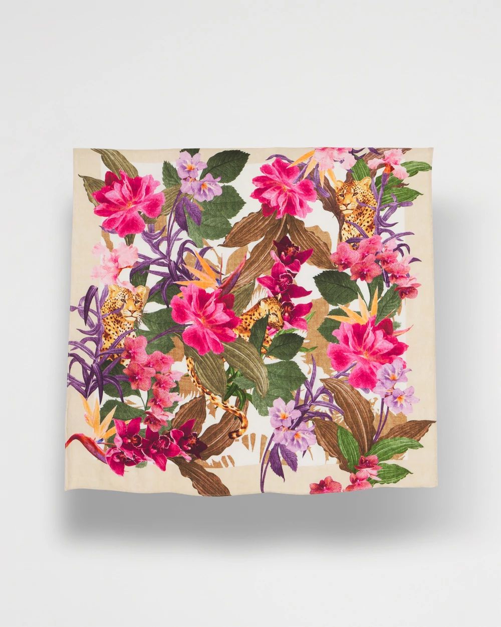 Floral Square Satin Scarf click to view larger image.