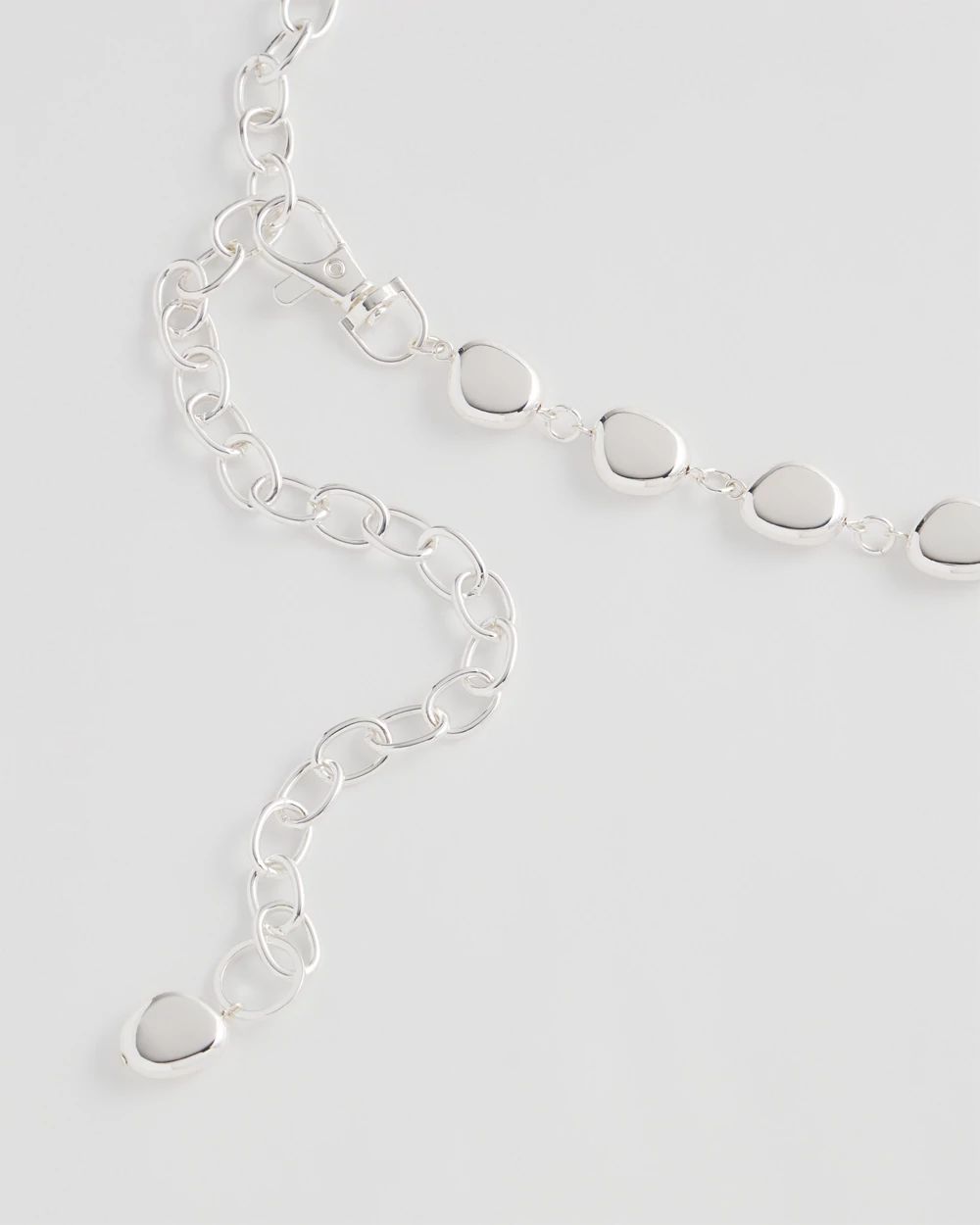 Silvertone Pebble Chain Belt