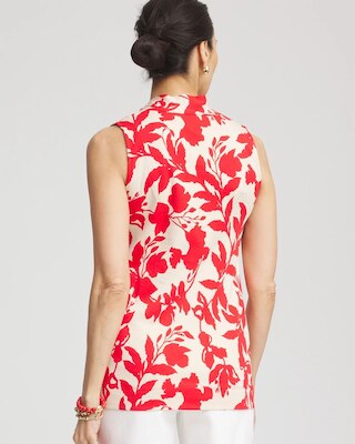 Floral Sleeveless V-Neck Tunic click to view larger image.