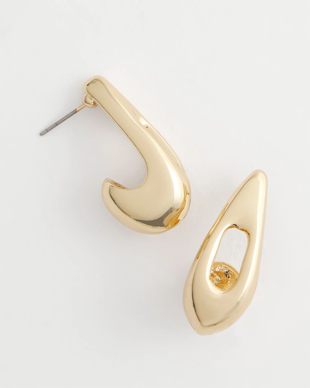 Gold Puff Hoop Earrings click to view larger image.