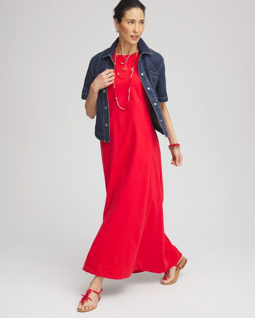 Sleeveless Midi Tank Dress click to view larger image.