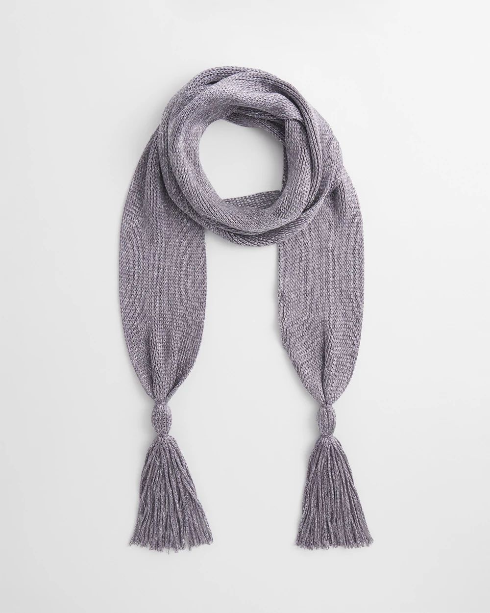 Metallic Knit Skinny Scarf click to view larger image.