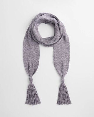 Metallic Knit Skinny Scarf click to view larger image.