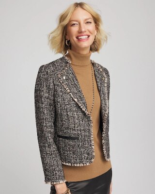 Tweed Mix Moto Jacket