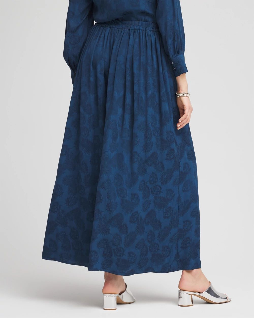 Petite Jacquard Culotte Wide-Leg Pants