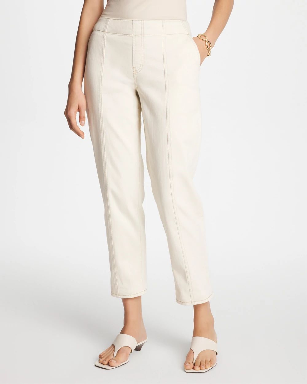 Pull-On Boyfriend Utility Cropped Jeans