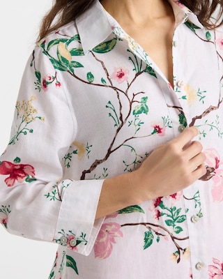 No Iron™ Kyoto Bloom Linen Shirt click to view larger image.