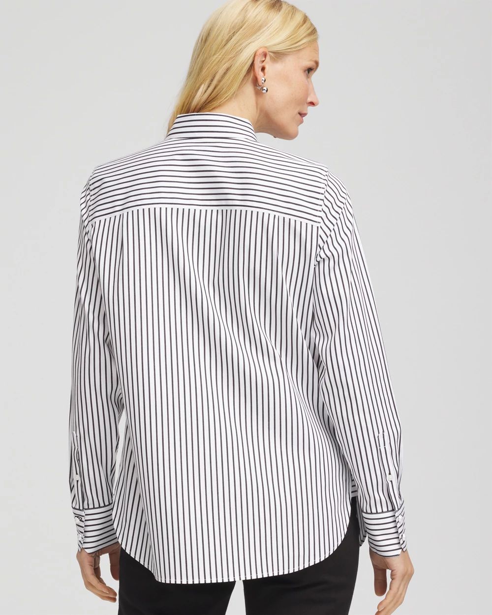 No Iron™ Lurex Striped Shirt click to view larger image.