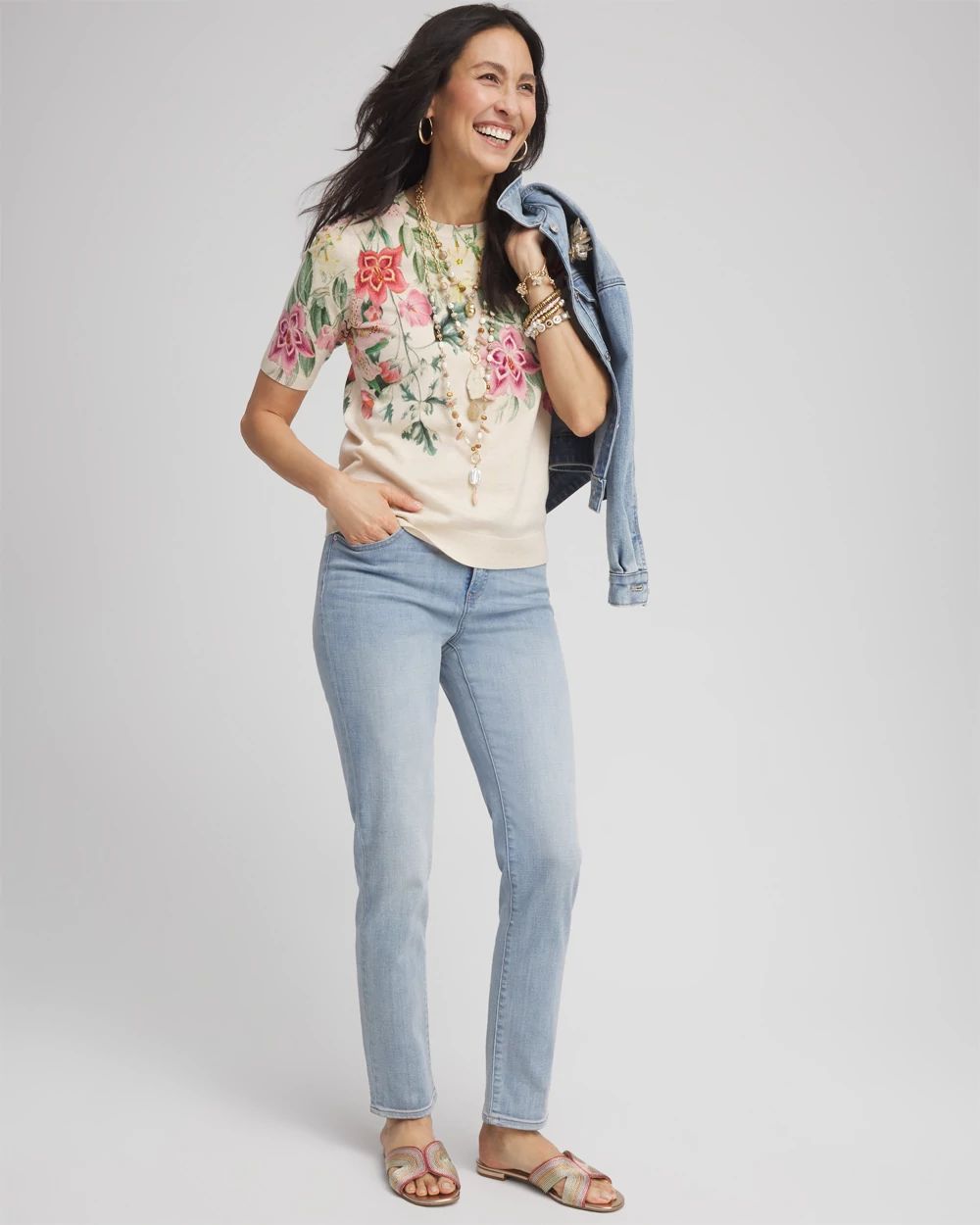 Garden Crewneck Pullover Sweater click to view larger image.