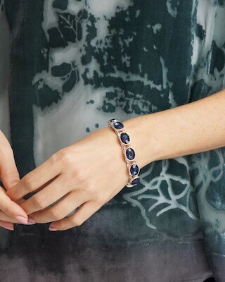 Large Faceted Gem Stretch Bracelet click to view larger image.