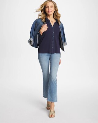 Collared Rib Mix Henley click to view larger image.