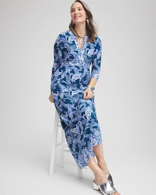 3/4 Sleeved Jersey Maxi Dress click to view larger image.