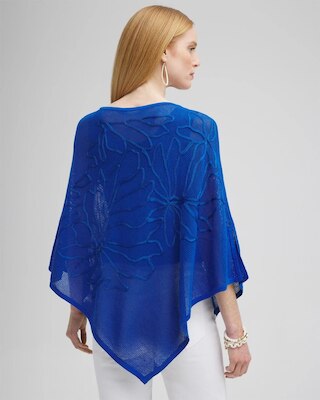 Embroidered Knit Triangle Poncho click to view larger image.