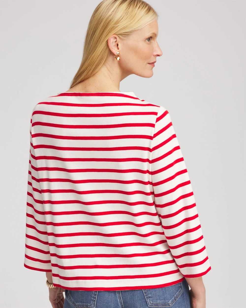 Bateau Neck Stripe Top click to view larger image.