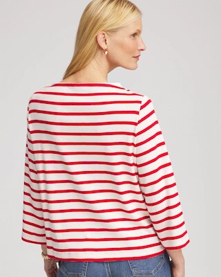 Bateau Neck Stripe Top click to view larger image.