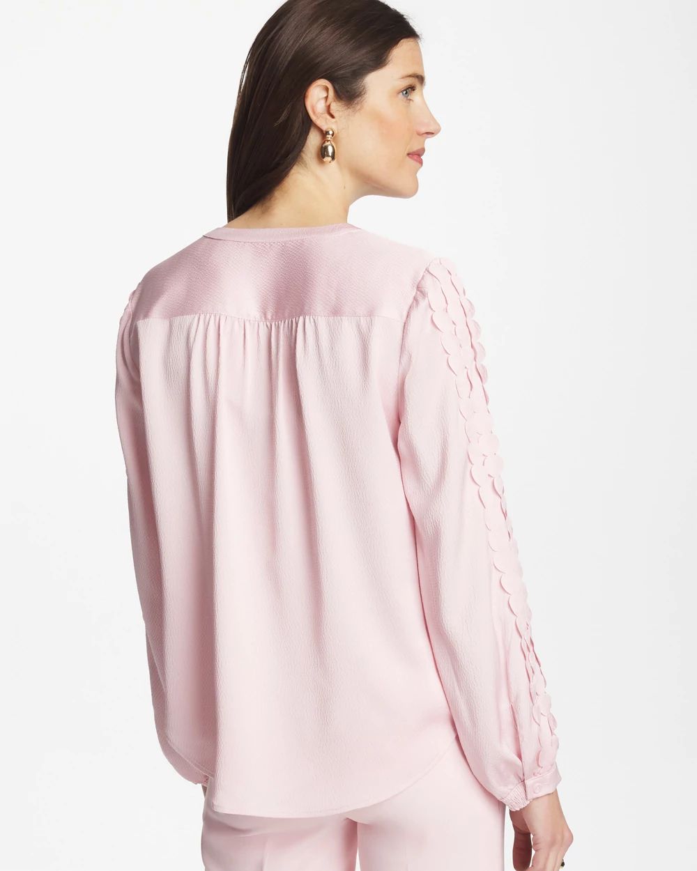 Laser Cut Crinkle Blouse