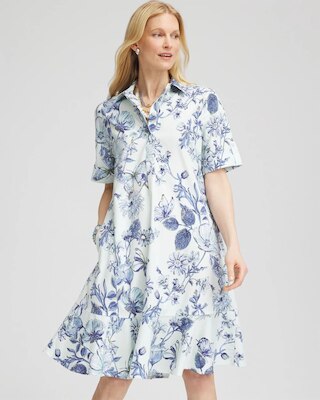 Poplin Butterfly Print Dress