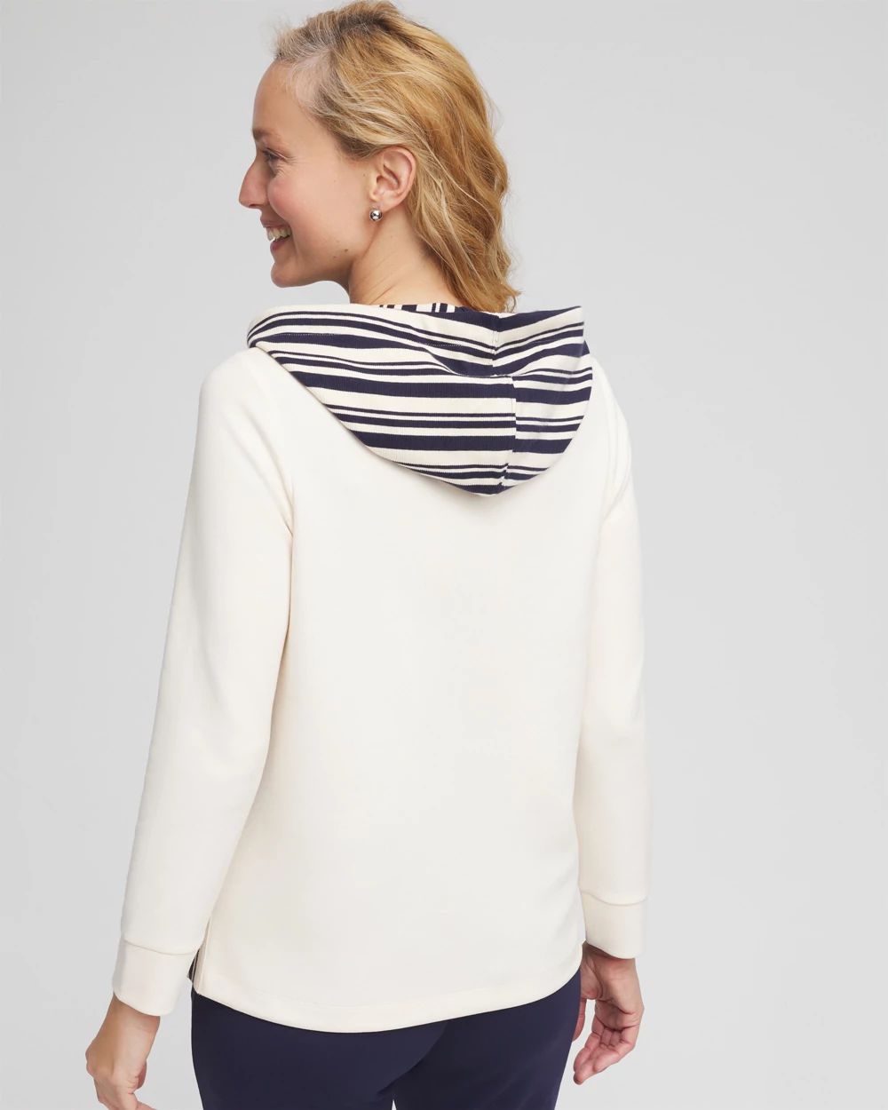 Zenergy® Double-Knit Stripe Hood Tunic