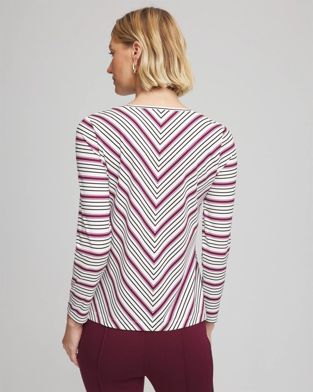 Zenergy® Soft Brushed Striped Top click to view larger image.