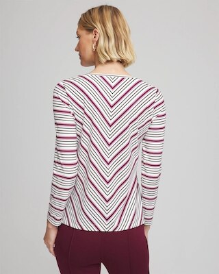 Zenergy® Soft Brushed Striped Top click to view larger image.