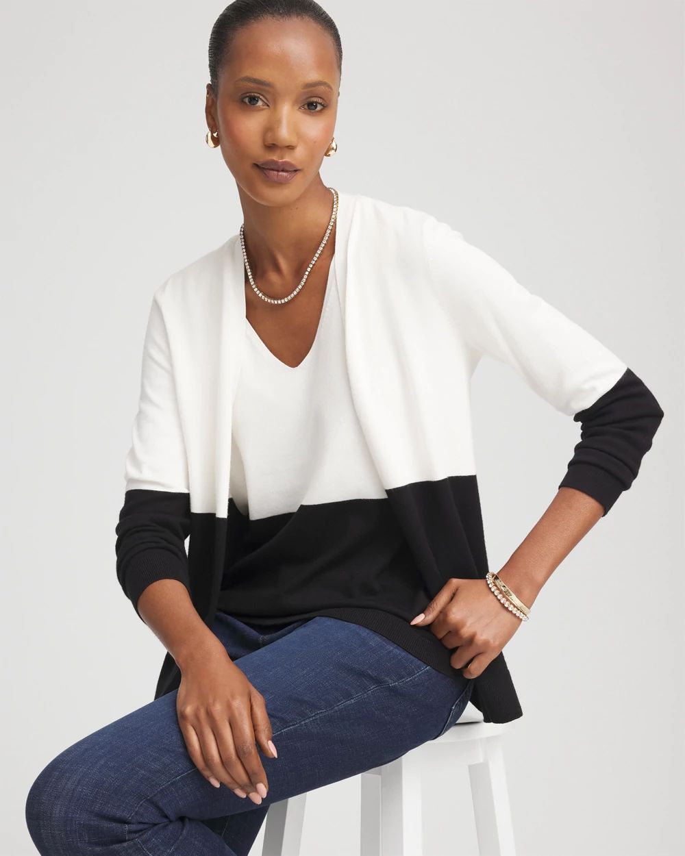 Colorblock V-neck Sweater Tank