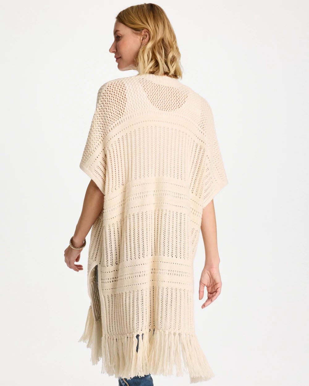 Long Knit Fringe Ruana