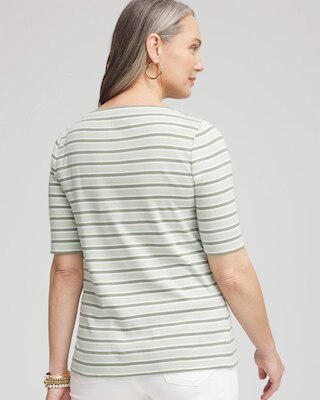 Striped Pima Bateau-Neck Tee click to view larger image.