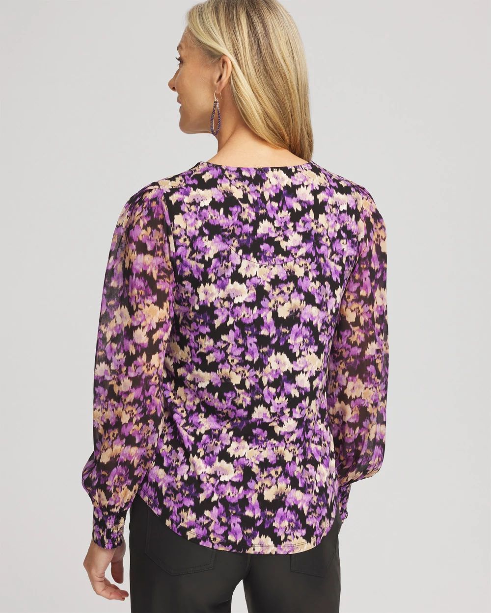 Floral Organza Sleeve Top