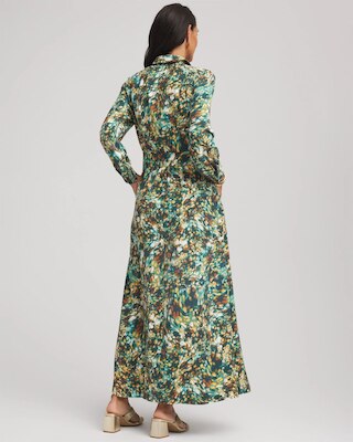 Printed Long-Sleeved Shirtdress click to view larger image.