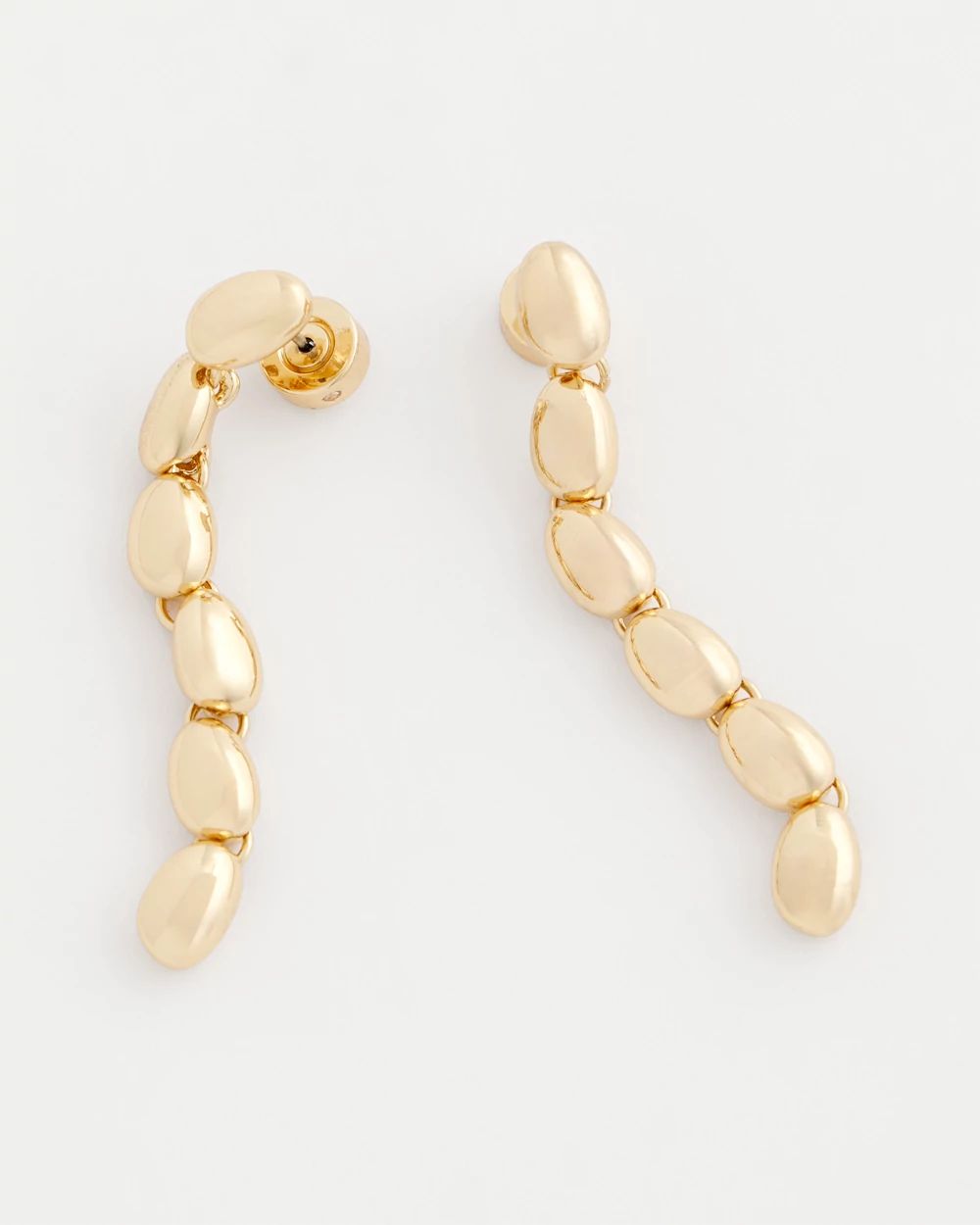Gold Linear Bead Earrings